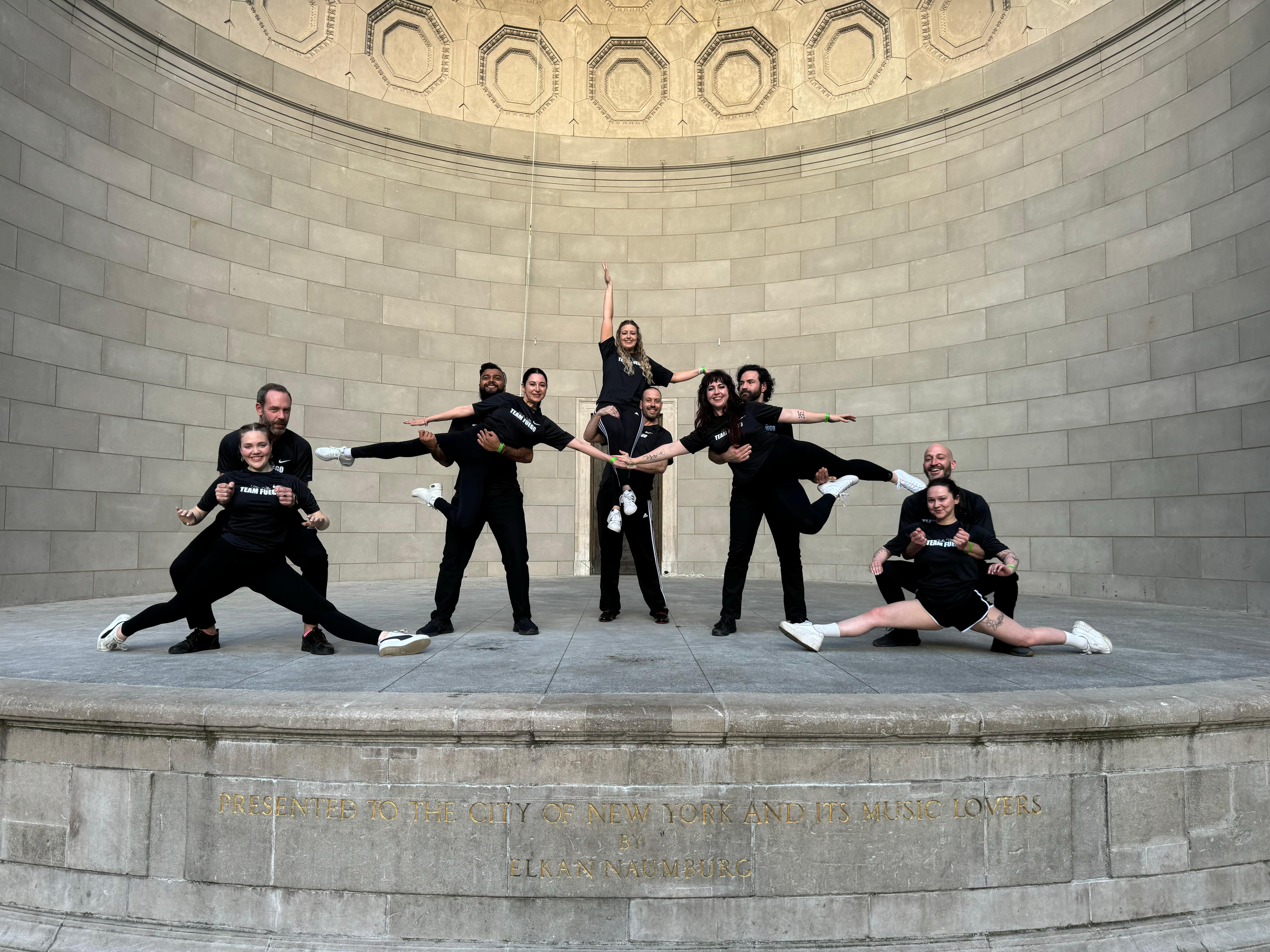 Dance students practicing turns at NH salsa studio